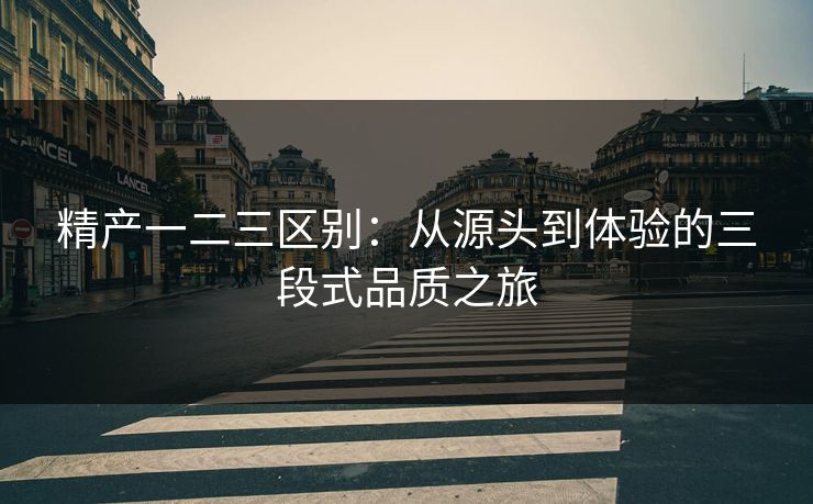精产一二三区别：从源头到体验的三段式品质之旅