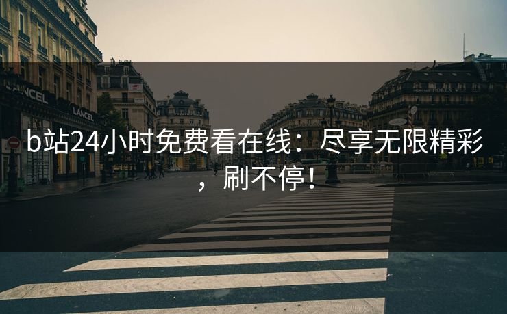 b站24小时免费看在线:尽享无限精彩,刷不停!